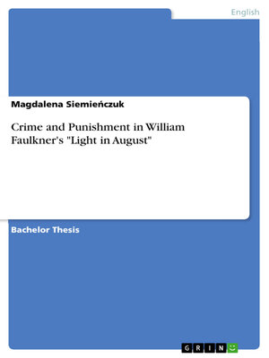 cover image of Crime and Punishment in William Faulkner's "Light in August"